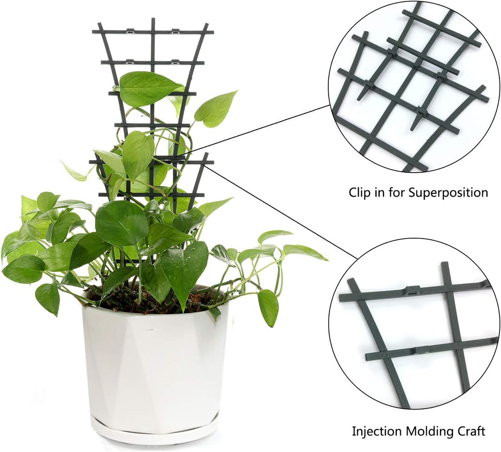 12 Pcs Garden DIY Mini Climbing Trellis Plastic Superimposed Potted Plant Support Garden Trellises for Potted Climbing Plants Vines