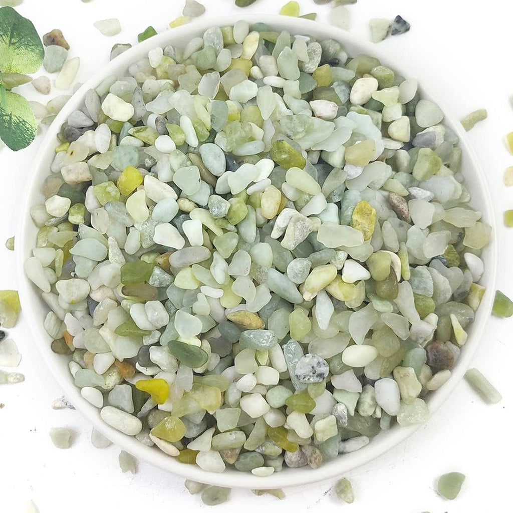 10LB Succulent and Cactus Pebbles, 1/5 Inch Jade Natural Decorative Polished Stones, River Rocks for Plants, Vases and Outdoor Gardening,Green
