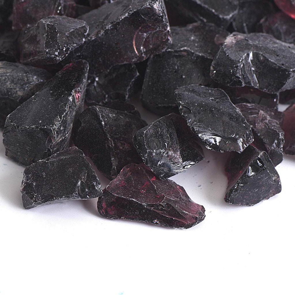 High Luster Reflective Fire Glass Gravel,Fire Gems,Fire Drops,Fire Glass Pebbles Stones Beads Chips for Fire Pit Fish Tank Aquarium Garden,1-2cm,540g/1.19lb (Grape)