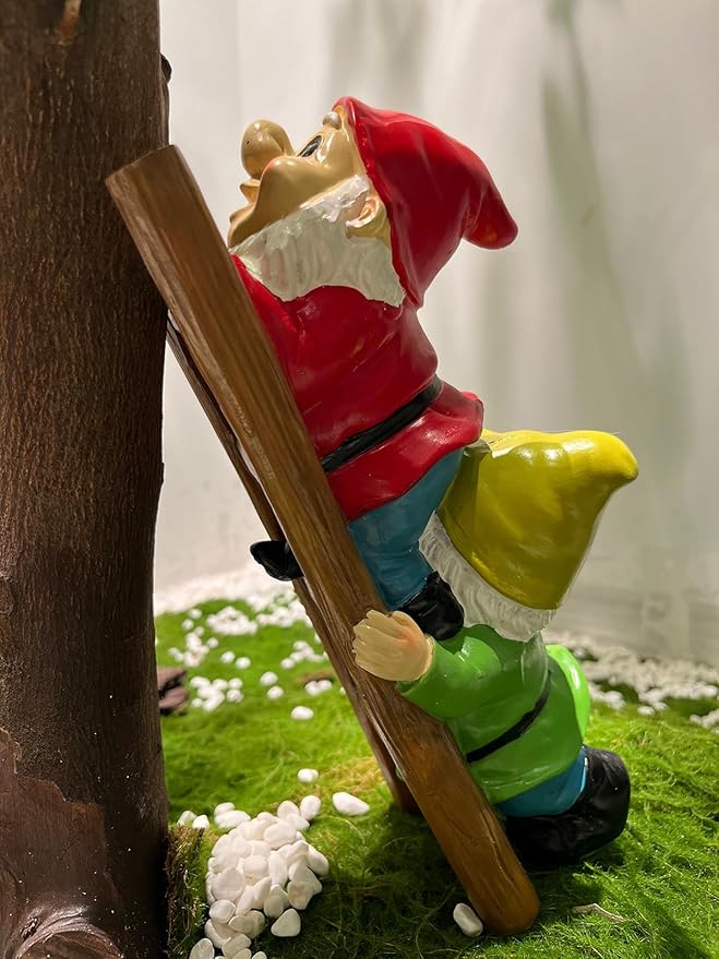 10.5'' Funny Garden Gnomes Statues, Weather-Proof Large Resin Outdoor Decor Garden Sculptures Cute Yard Decorations,Ideal Ornament for Outside Pond Pool Patio Front Porch Backyard