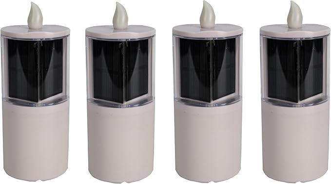 Solar Candles Outdoor Waterproof, Solar Candles for Cemetery, 2.5"x6.5",Dusk to DAW,for Cemetery Grave Garden Patio Yard Lawn Decoration (Set of 2)