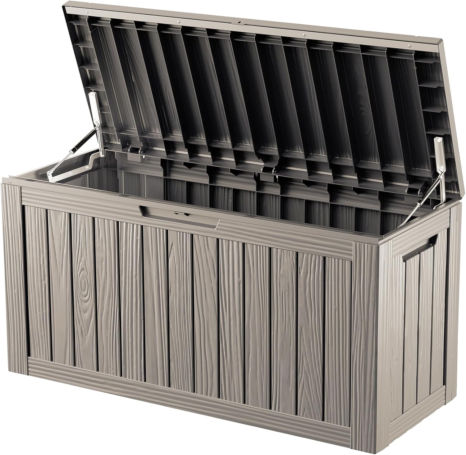 80 Gallon Double-Wall Resin Deck Box - Lockable Waterproof Outdoor Storage Box, 515lbs Capacity & Doubles as Seating for Patio Furniture - Garden Tools, Pool Accessories (Brown)