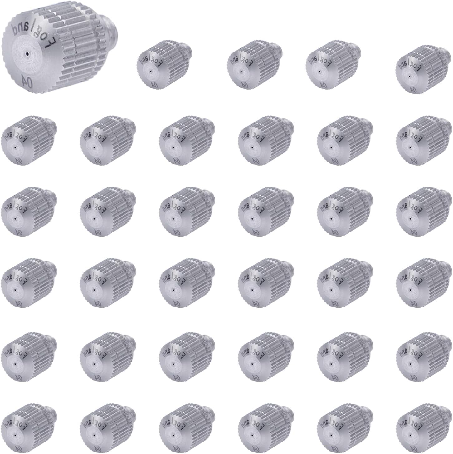 Fogland Misting Nozzles for Cooling System:35pcs Clogging-Prevent Cleanable Stainless Steel Mist Nozzles 0.016" Orifice 10/24 UNC for Patio Garden Trampoline