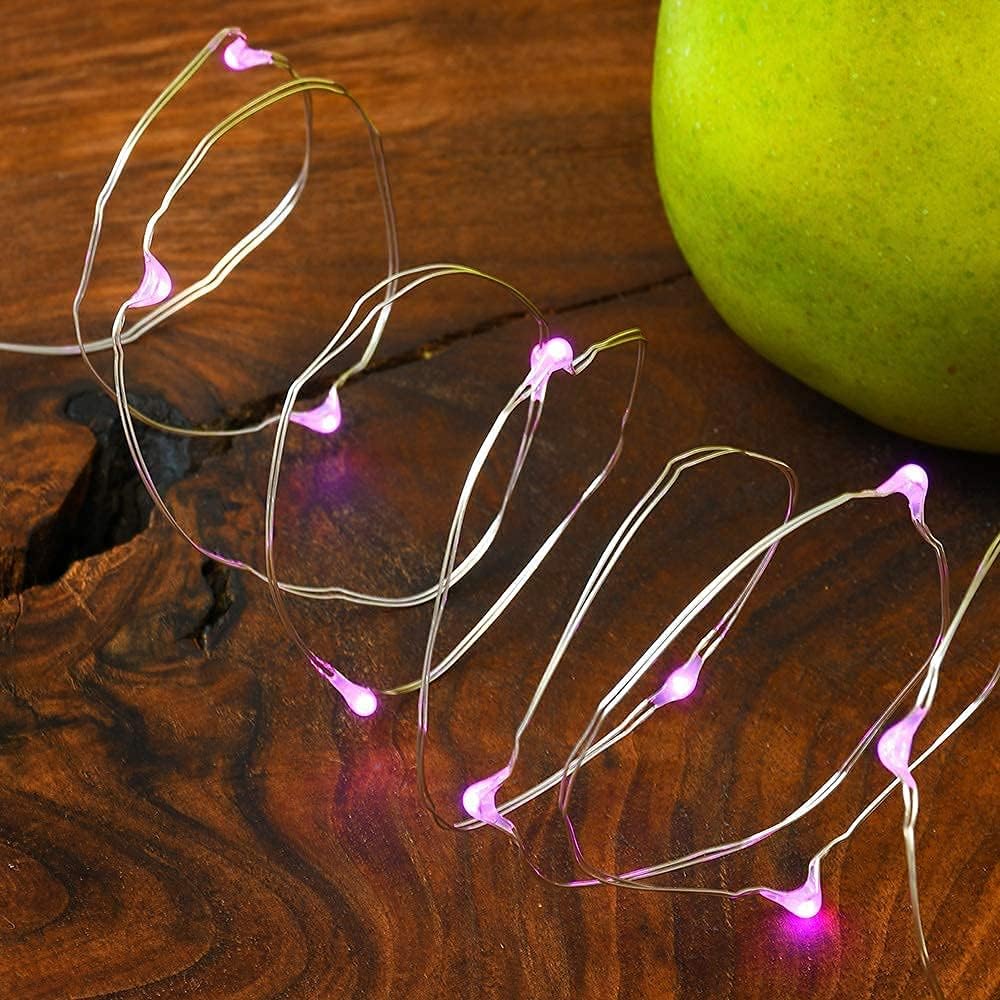 2 Pack Solar Powered Fairy String Lights Outdoor Waterproof 8 Modes Twinkle Christmas Decorations Lights, Each 33ft-100LED, 40ft-120LED, 66ft-200LED, 80ft-240LED, (Pink, 66)