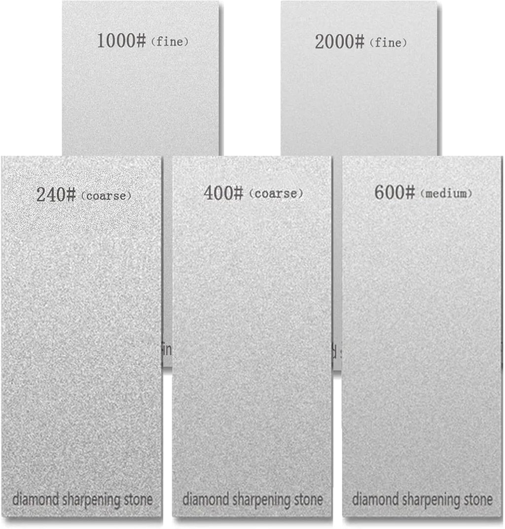 5 Pieces Diamond Sharpening Stone, Diamond Knife Sharpener Plate, Honing Whetstone for Kitchen, Sharpening Dull, Blunt or Tired Edges for Knives and Chisels