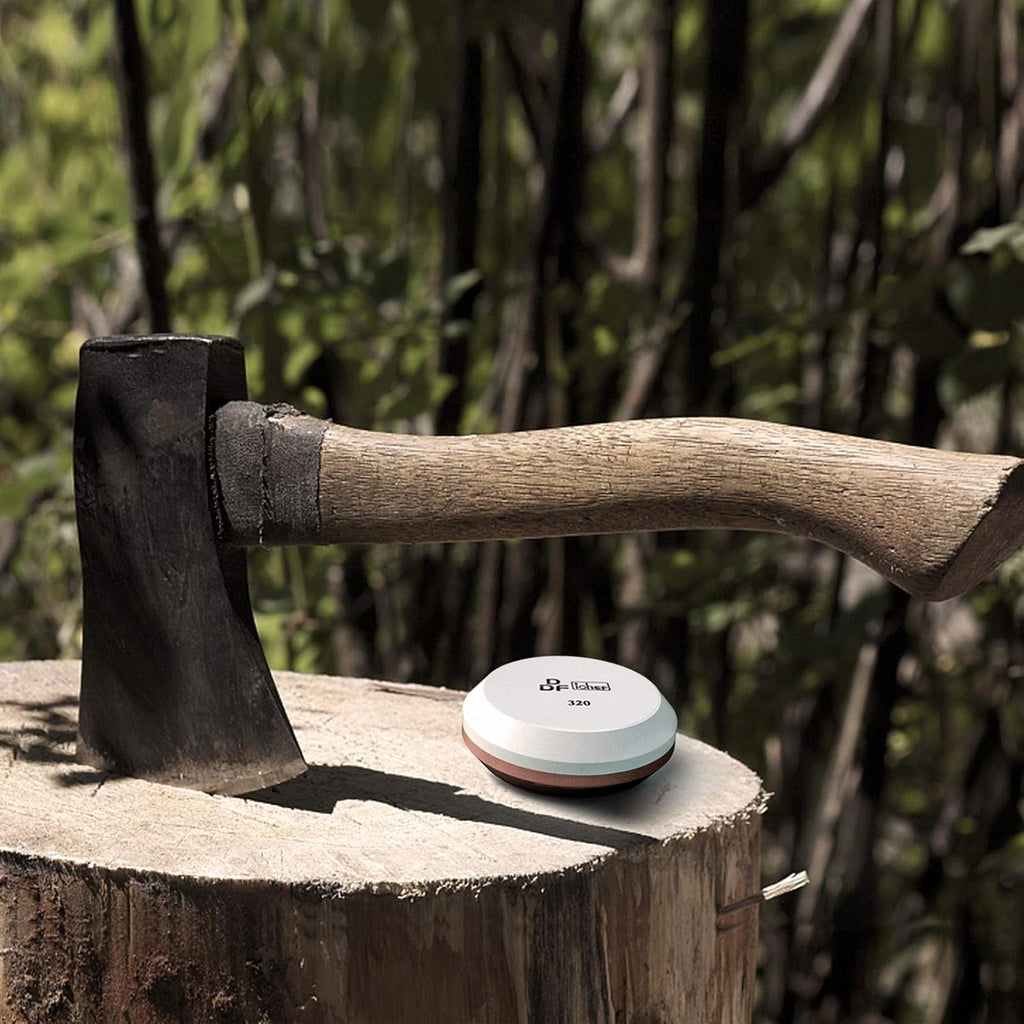 DDF IohEF Axe/Hatchet Sharpening Stone 180/320 Grit, Professional Whetstone & Tool Sharpener, Axe Sharpener with Portable Bag