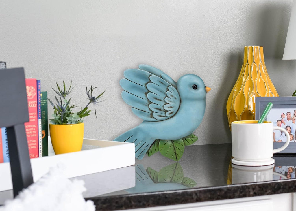 NAT & Jules Animal Character Shaped Dimensional Indoor Outdoor 11 inch Cast Resin Decorative Garden Stepping Stone, Patio, Walkway Sculpture Yard Art, Colorful Bluebird