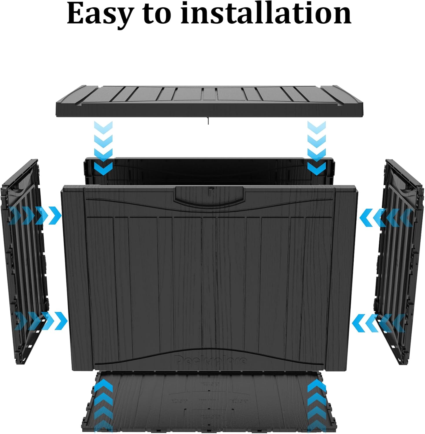 45 Gallon Double-Wall Resin Deck Box - Lockable Waterproof Outdoor Storage Box, 515lbs Capacity & Doubles as Seating for Patio Furniture - Garden Tools, Pool Accessories (Black)