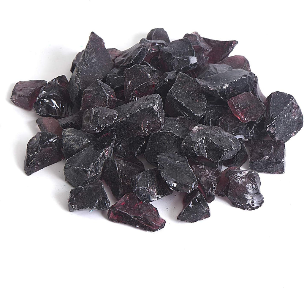 High Luster Reflective Fire Glass Gravel,Fire Gems,Fire Drops,Fire Glass Pebbles Stones Beads Chips for Fire Pit Fish Tank Aquarium Garden,1-2cm,540g/1.19lb (Grape)