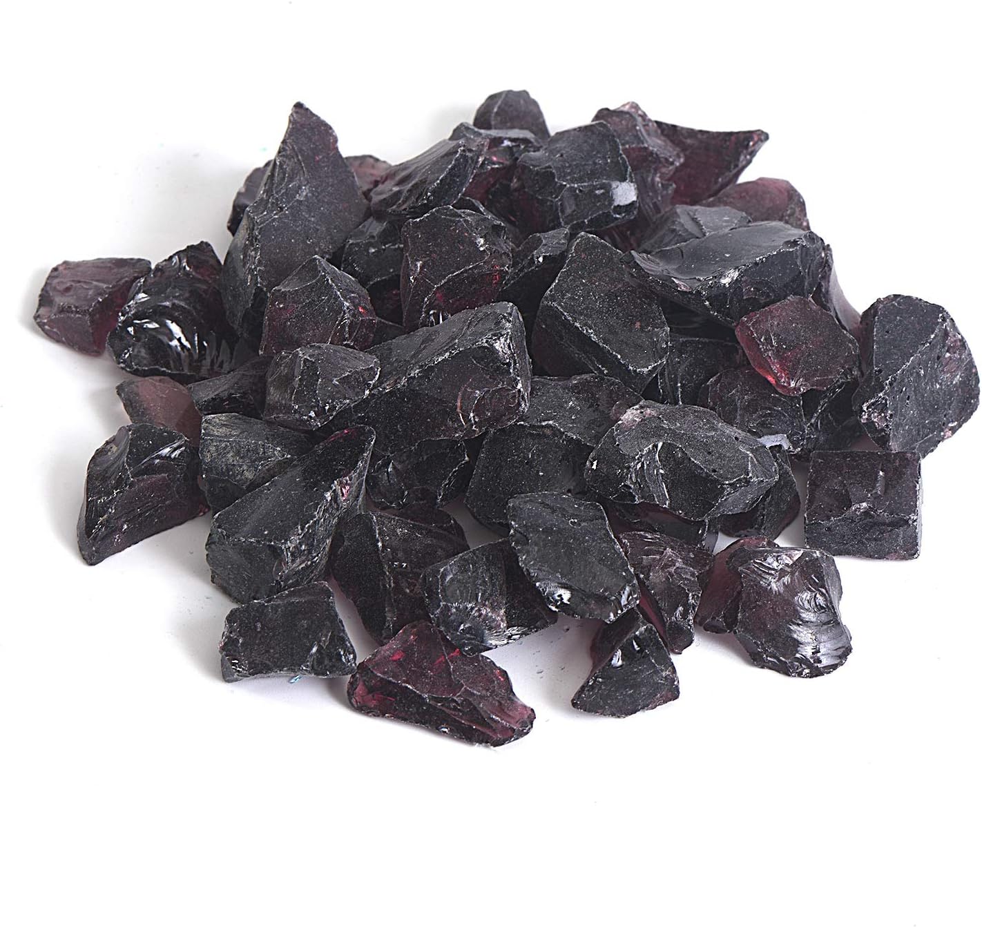 High Luster Reflective Fire Glass Gravel,Fire Gems,Fire Drops,Fire Glass Pebbles Stones Beads Chips for Fire Pit Fish Tank Aquarium Garden,1-2cm,540g/1.19lb (Grape)