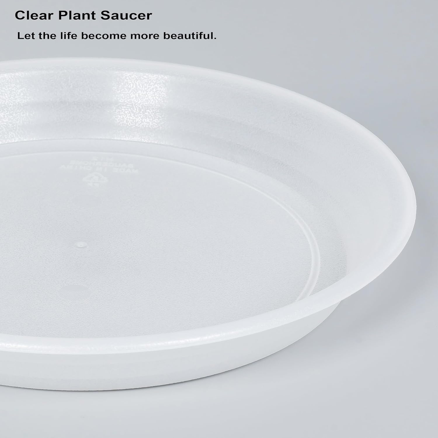 Plant Saucer Pot Tray 10 inch, 2 Packs Clear Plastic Flower Planter Saucers and Drip Trays for Indoors, Heavy Duty Plant Drip Trays Saucers, Plant Plate Water Catcher