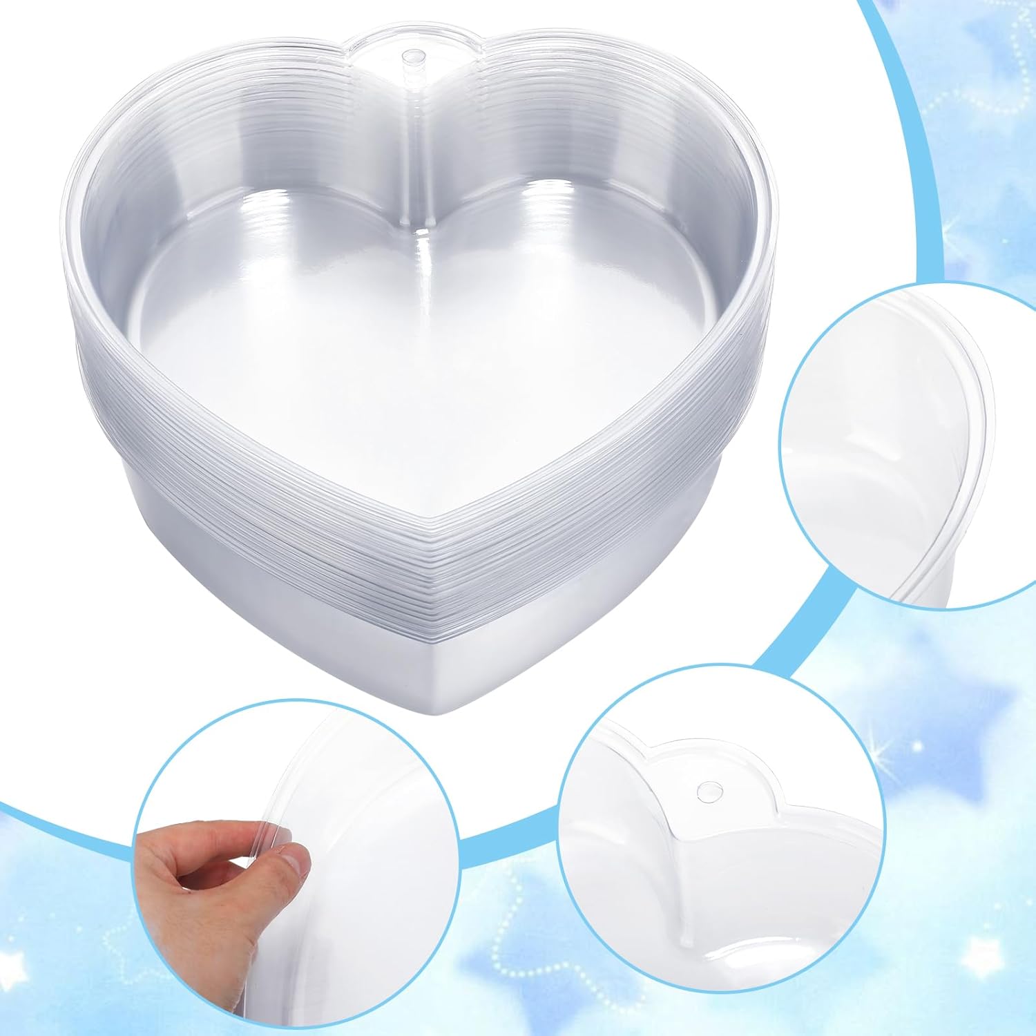 24 Pcs Stepping Stone Kit Includes Concrete Mold, Mosaic Tiles and Carving Tools, DIY Craft Handmade Stepping Stone Kit for Kids, Family, Garden Outdoor Decor, No Concrete Mix(Heart,10 Inch)