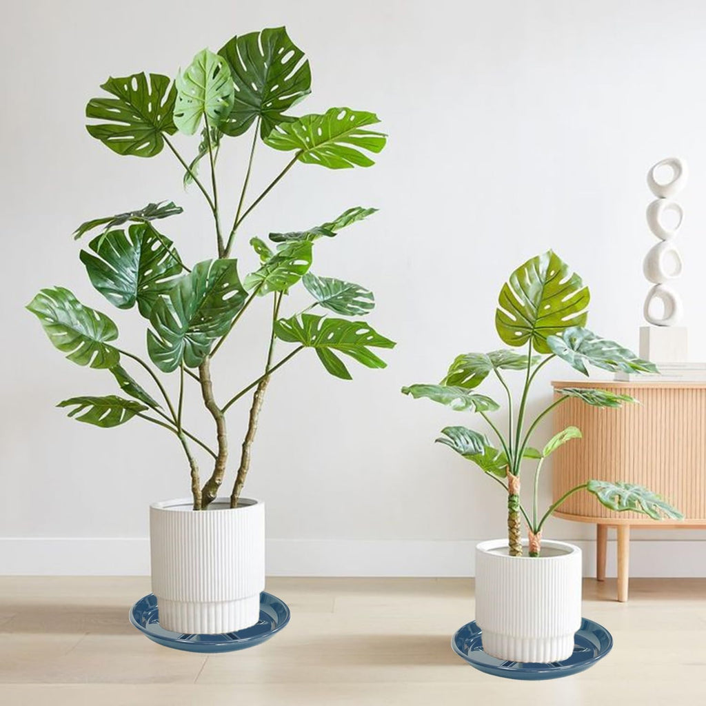 6 Pack of Plant Saucer 12 inch, Large Heavy Duty Plastic Saucers Round, Plant Drip Trays for Indoors Outdoor, Plant Water Tray for Planters, Blue