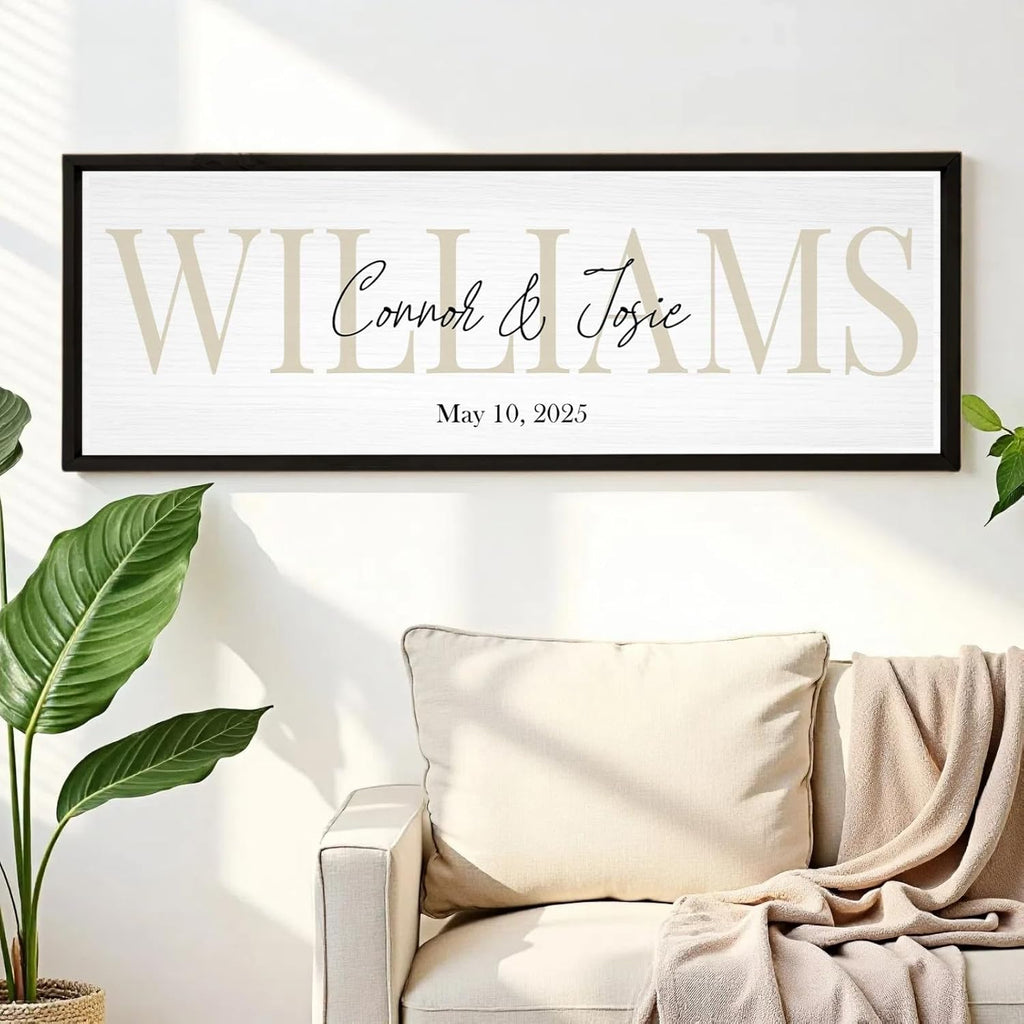 Wedding Gifts for Couples 2025, Custom Wood Sign for Bridal Shower Gift, Engagement Gift, Newlywed Gift, Personalized Last Name Sign with Established Date for Home