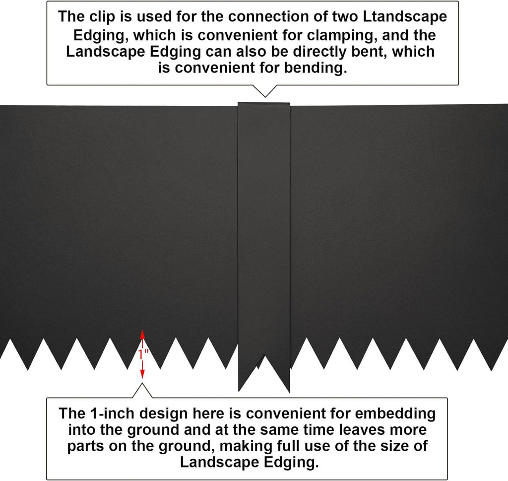 Steel Landscape Edging 40 Inch Strips, Steel Edging 4 Inch Depth, 6 Pack Hammer in Landscape Edging, Metal Landscape Edging, Metal Edging for Landscaping