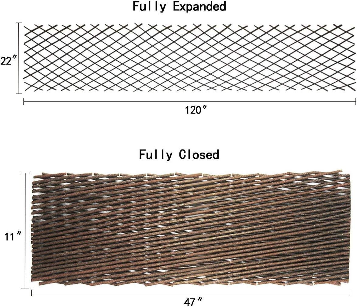 GLANT Lattice Fence Willow Expandable Plant Climbing Lattices Trellis Fence,Open Screen Fencing,Willow (1)