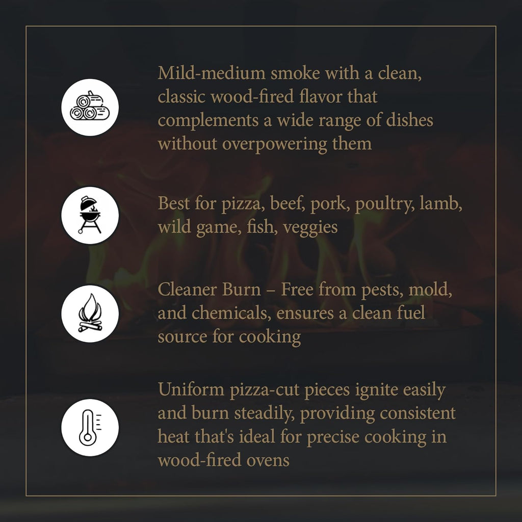 Cutting Edge Firewood 16 inch Full-Size Pizza Cut Ultra-Premium Oak Cooking Wood for Wood-Fired Pizza Ovens