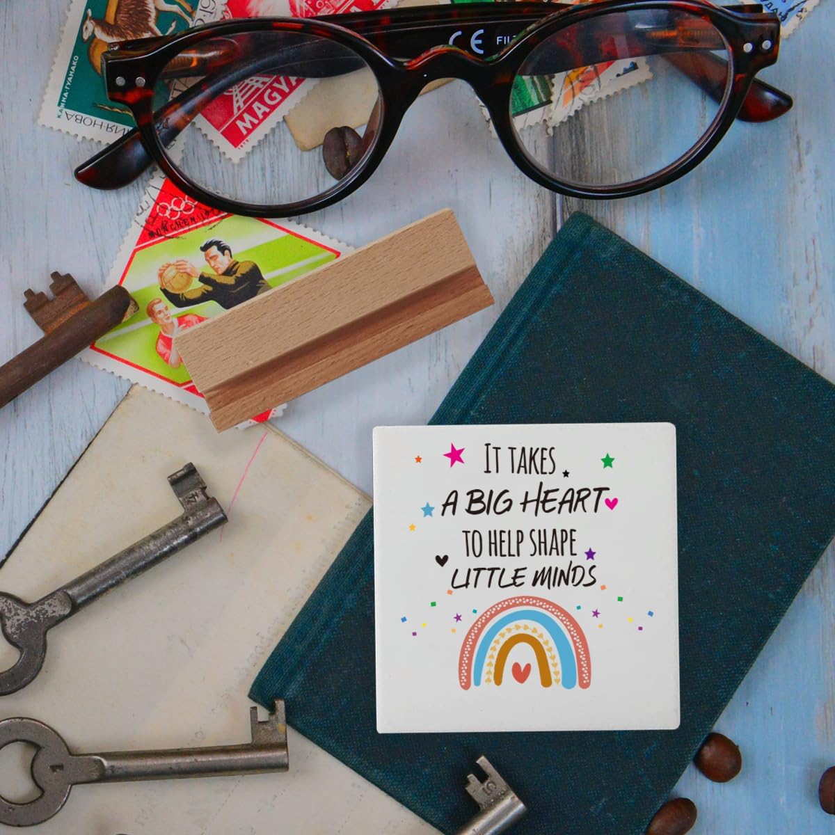 Teacher Appreciation Gifts Graduation Birthday Gifts for Teacher Mentor Coach- It takes a big heart to shape little minds -Teacher's Day Gifts Teacher Decor Ceramic Plaques