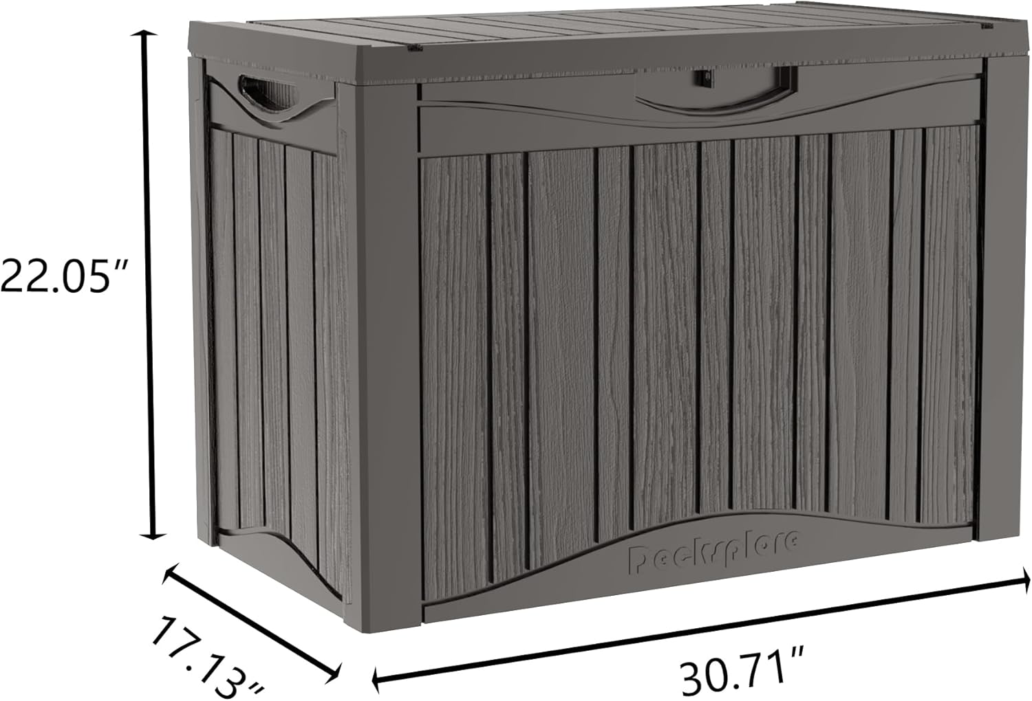 45 Gallon Deck Box, Resin Outdoor Indoor Waterproof Storage Box, Lockable Storage Box With Handle for Patio Furniture - Garden Tools - Swimming Pool Tools UV-Resistant, Brown