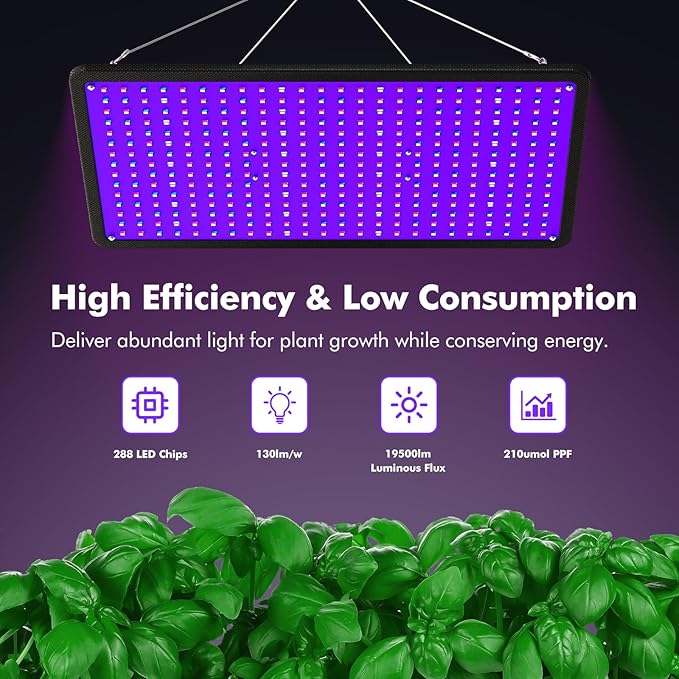 1000W LED Grow Light, Full Spectrum Plant Light, UV-IR Included Hanging Grow Lights for Indoor Plants Seedling Hydroponic Plants Veg Flower Growing Lamps for 3x3/2x2 Grow Tent (Actual Power 100±5W)