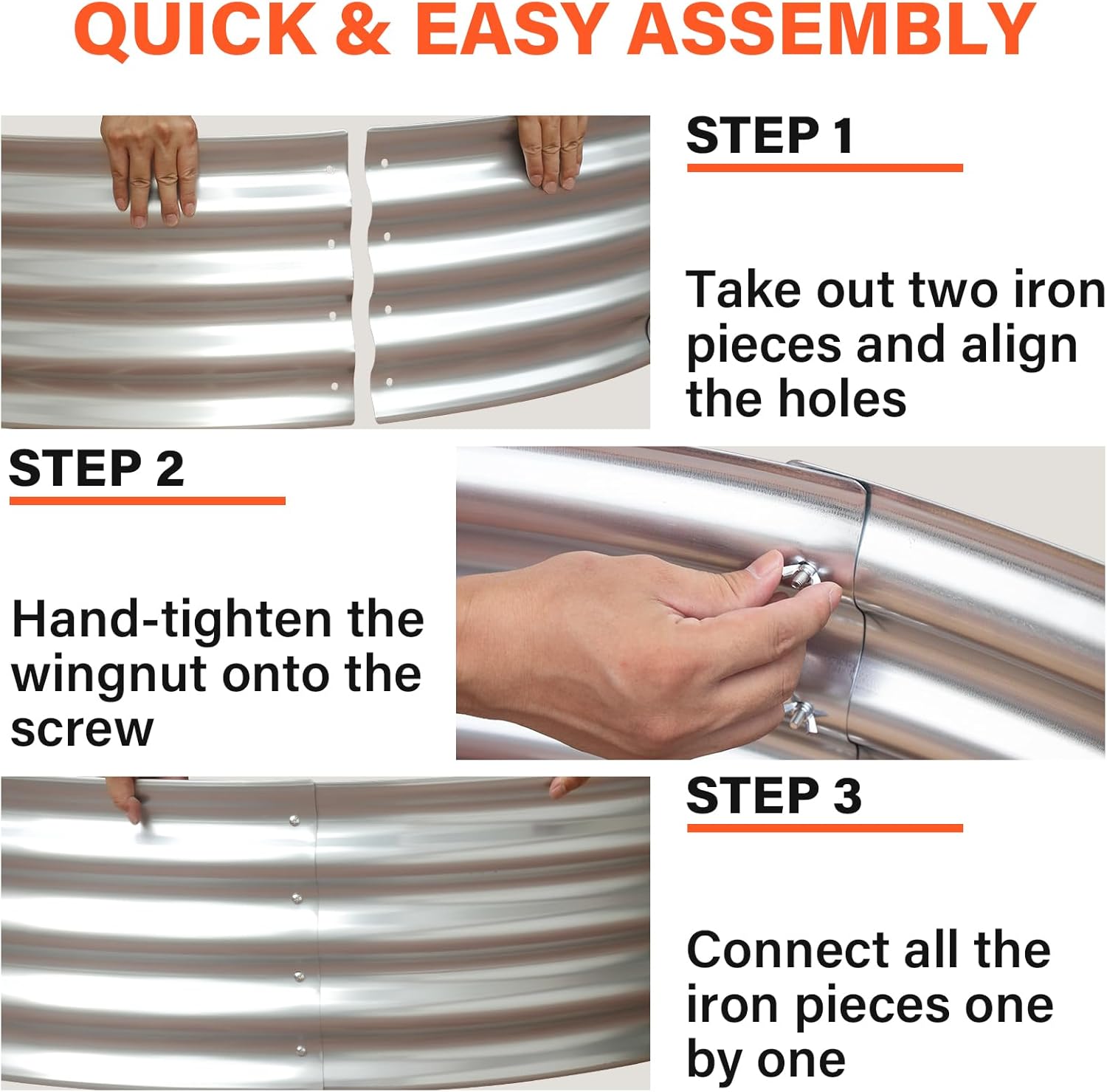 HGD 60 Inch Large Galvanized Steel Metal Fire Pit Ring - 5FT Heavy Duty Fire Rings for Outside Wood Burning - 12" Tall Portable Bonfire Firepit for Backyard, Patio, Camping