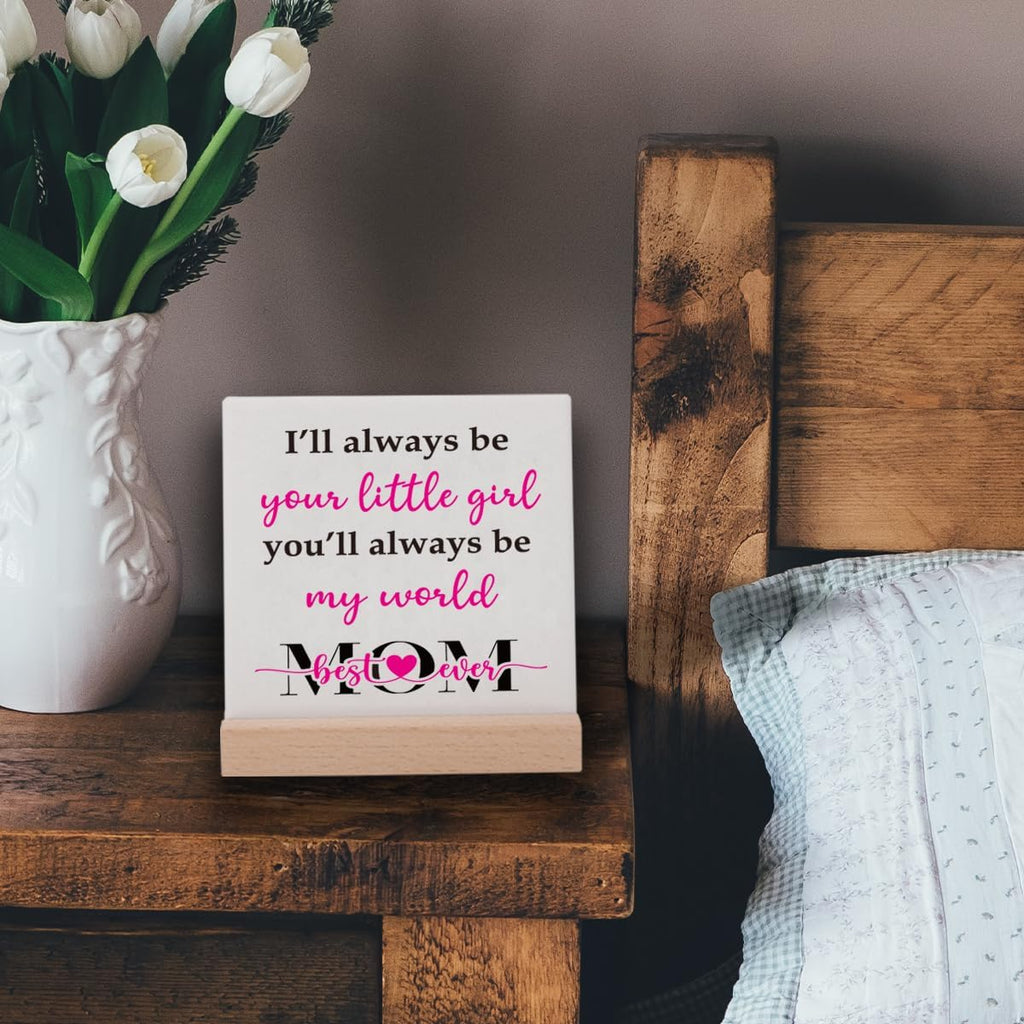 Valentines Day Gifts for Mom from Daughter Son, Mom Birthday Gifts for Mother, Mothers Day Gifts Thank You Mom Gifts for Mother in Law Stepmother Bonus Mom Single Mom, Best Mom Ever Decoration Plaque