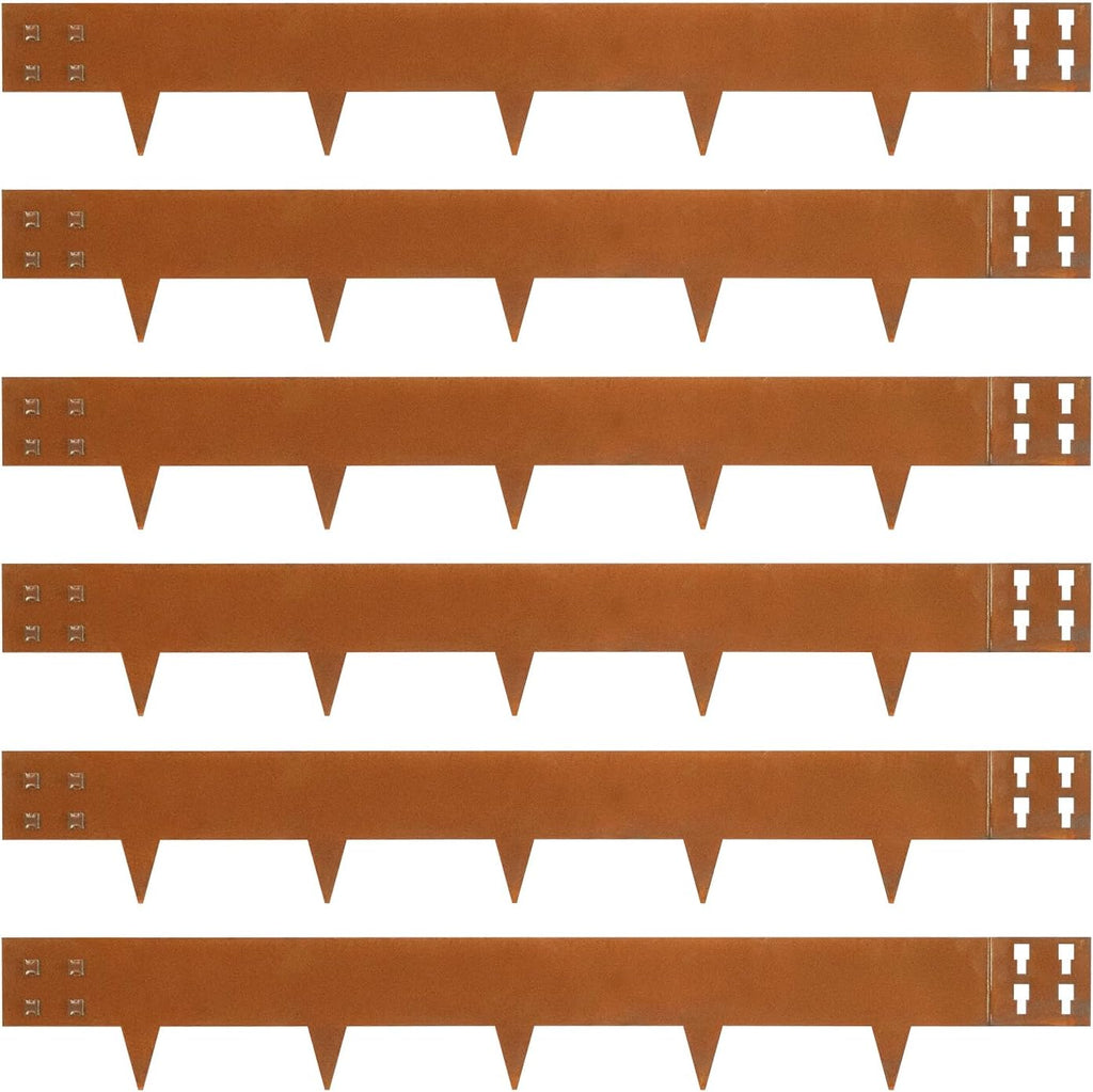 Corten Steel Landscape Edging 40" Lx 6" H Steel Landscaping Edging 6 pcs Metal Landscape Edging Garden Landscaping Border Edge for Yard Lawn by GZGNEEVL