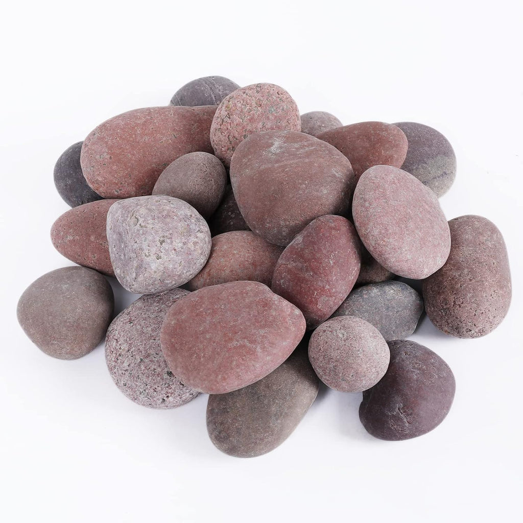 11lbs Smooth River Rocks, 1-2 Inch Hand-Picked Premium Pebbles for Garden and Landscape Design, Kindness Stones for Painting,DIY Arts, Red