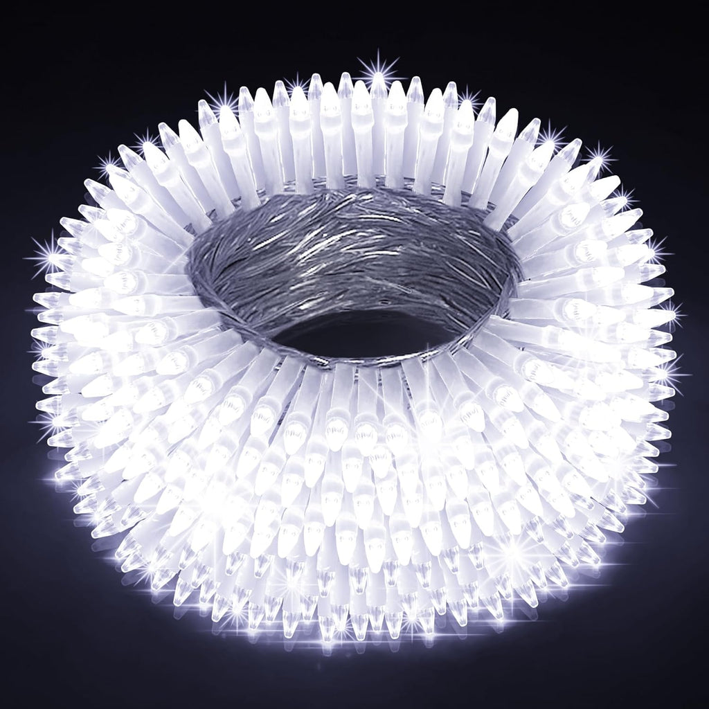 180 LED 59ft Christmas String Lights Indoor Outdoor, 8 Modes Christmas Fairy Lights with Timer & Momory, IP44 Waterproof Christmas Tree Lights for Xmas Patio Yard Fence Balcony Garden (Cool White)