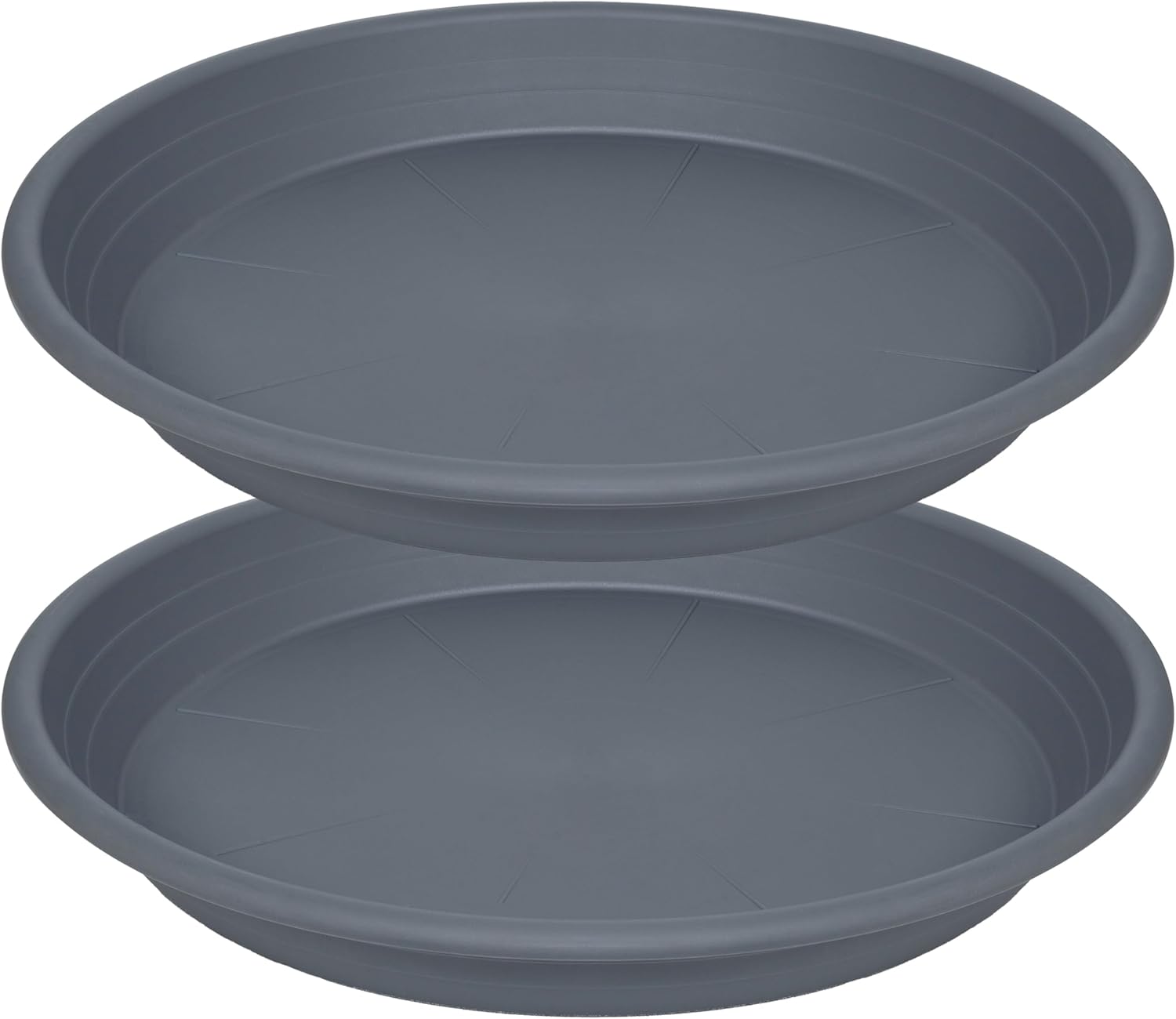 2 Pack of 19 inch Plant Saucer, Large Plant Tray, Heavy Sturdy Plant Drainage Tray for Indoors, Bird Bath Bowls, Sturdy 18 inch Plastic Pot Tray for Planter (Gray)