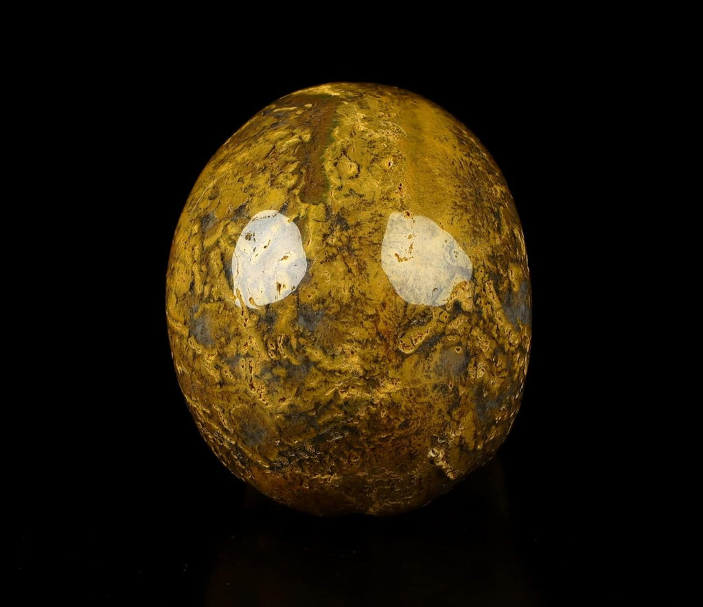 Skullis 2.0” Ocean Jasper Crystal Skull, Hand Carved Gemstone Fine Art Sculpture, Reiki Healing Stone Statue.1410