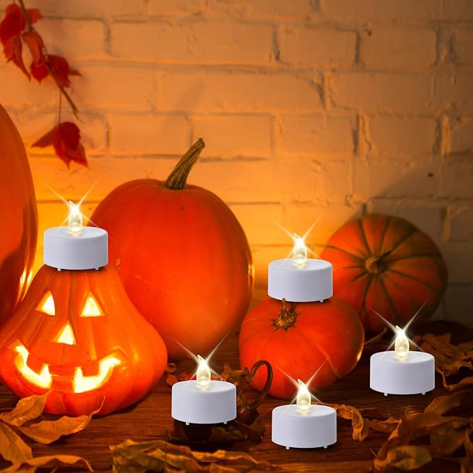 Tea Light Candles with Remote Control,50pack Flickering Flameless LED Candle,Long Lasting 400+Hours,Battery Operated with Timer for Home Decoration Seasonal &Festival Celebration WarmWhite