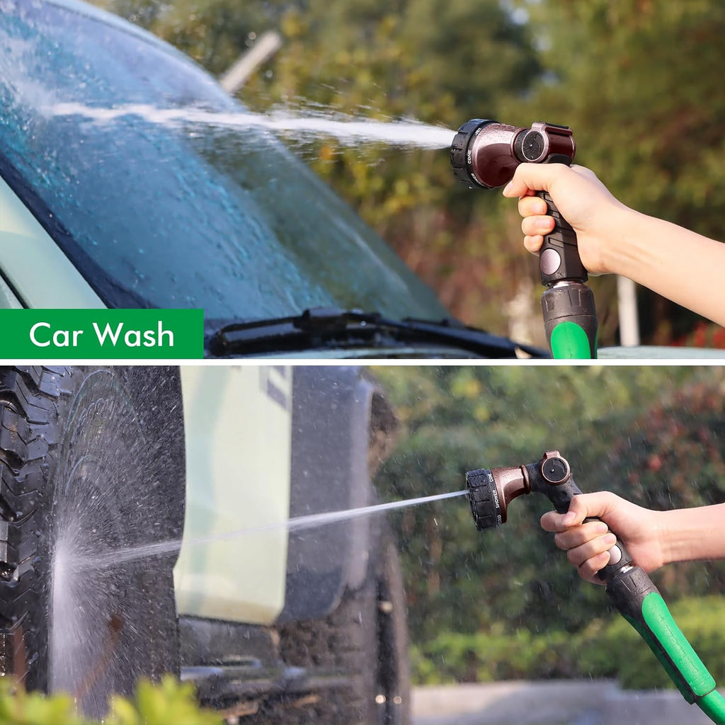 RESTMO Heavy Duty Hose Nozzle, Metal Garden Water Hose Sprayer with 7 Watering Patterns, Thumb Control, On Off Valve, High Pressure Nozzle Sprayer for Watering Plants, Car and Pet Washing