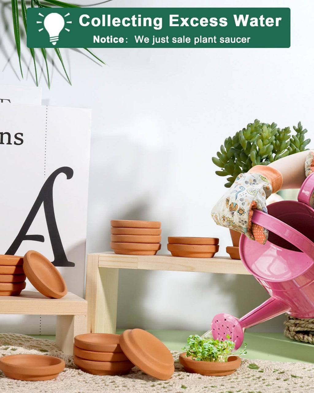 vensovo 2 Inch Terracotta Plant Saucer Pots Tray - 32 pcs Mini Planter Saucers for Indoor & Outdoor Plants, Small Clay Trays Perfect for 1 Inch 1.5Inch Flower Pot