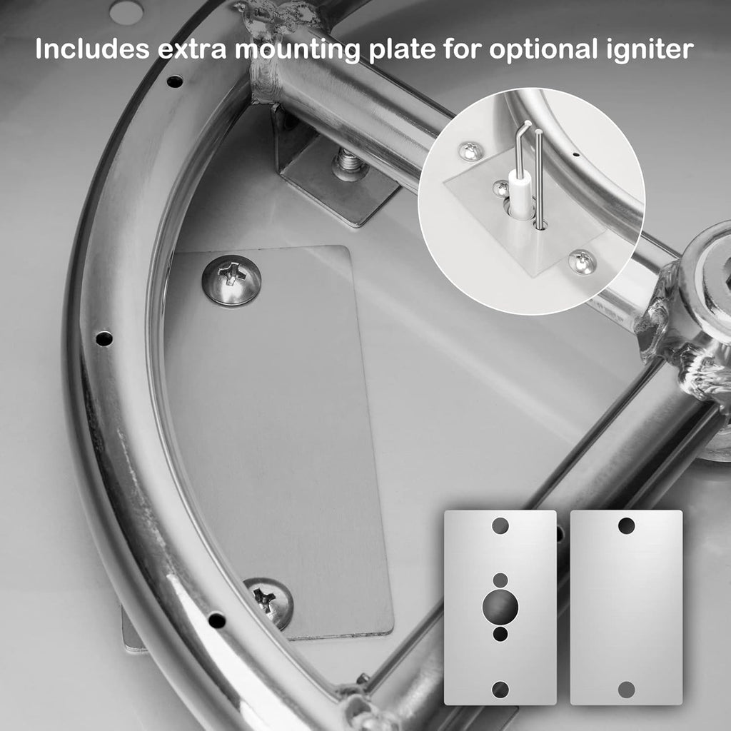 Stanbroil 13-Inch Drop-in Fire Pit Burner Pan, Round Fire Pit Insert for Propane & Natural Gas DIY Fire Table, Stainless Steel Firepit, BTU 88,000 Max