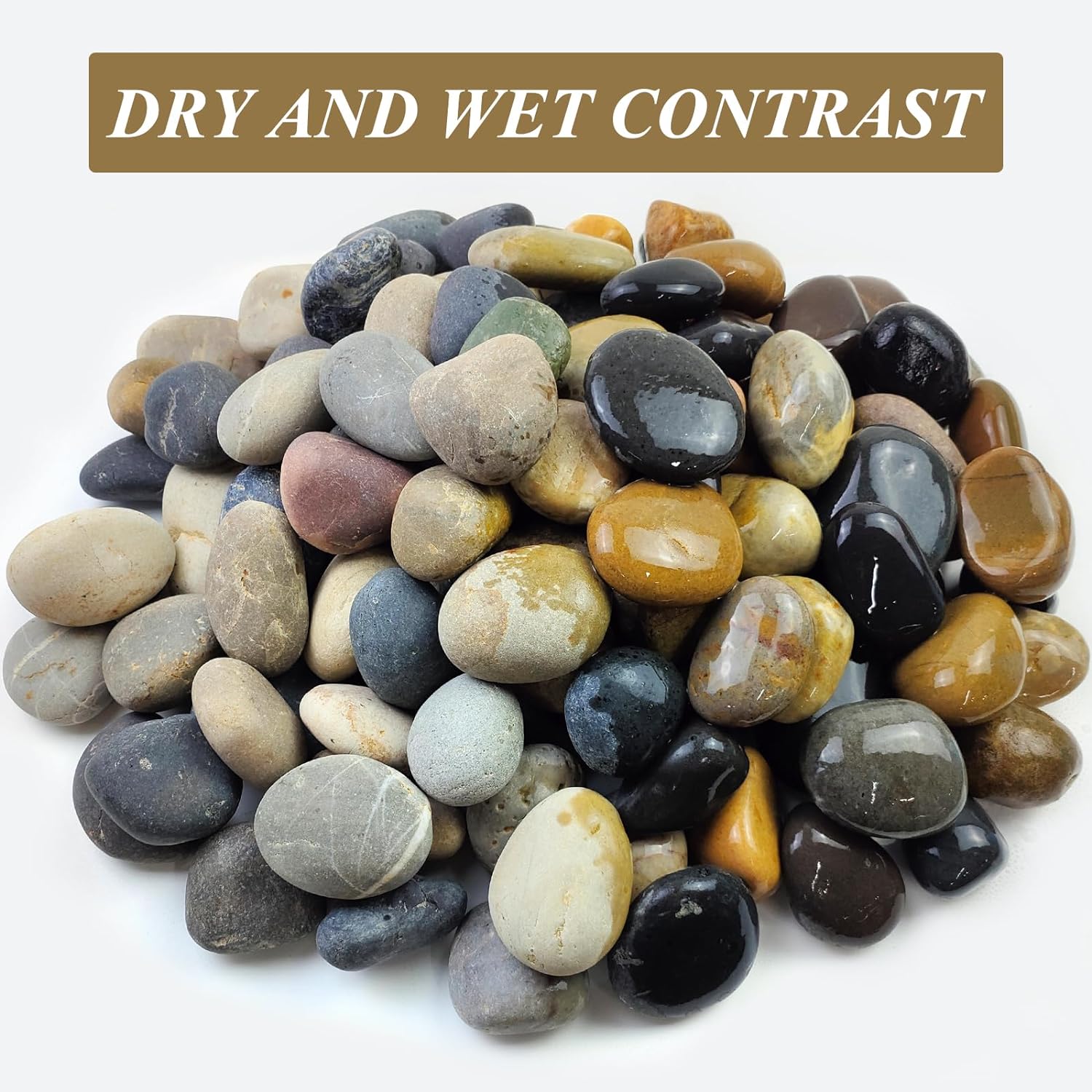 10 lbs River Rocks, 2-3 Inch Natural Pebbles for Plants, Landscaping, Garden, Aquarium, Backyard and Indoor Water Fountains