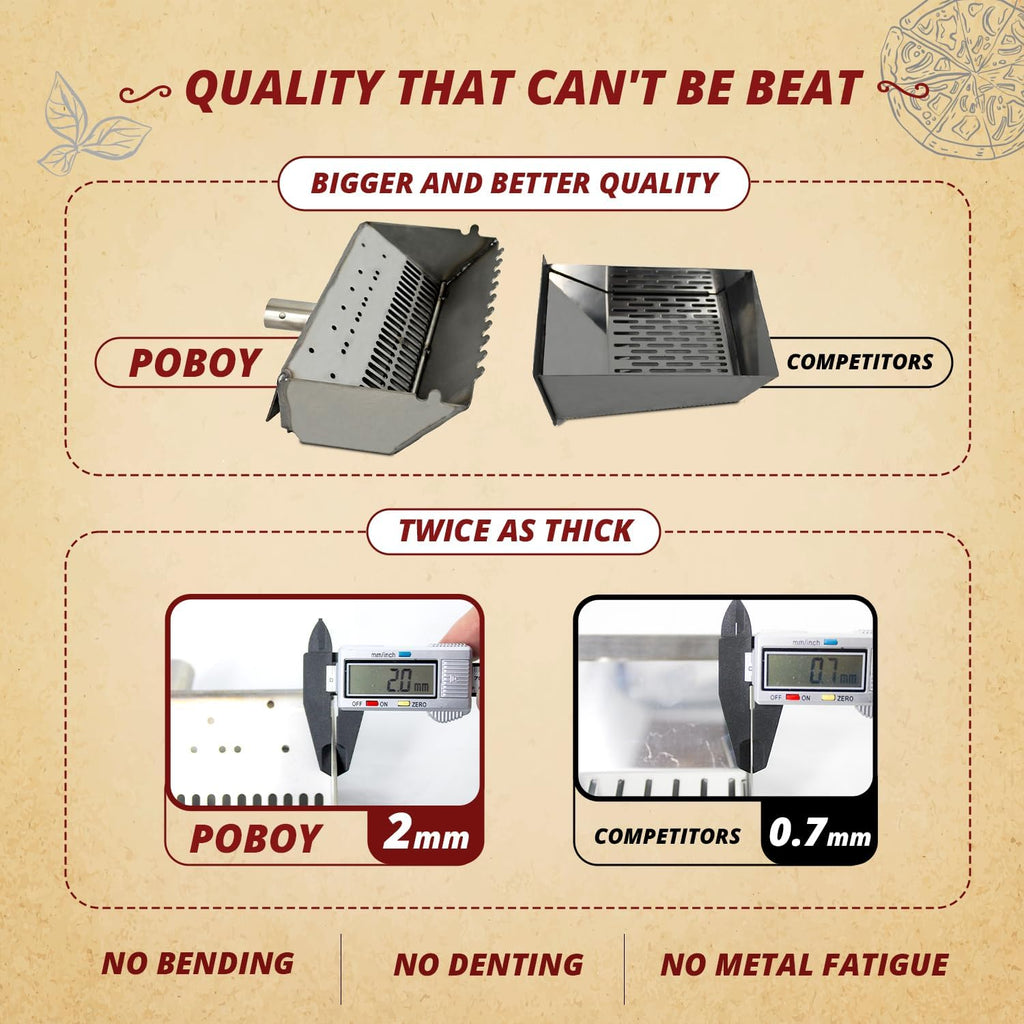 Outdoor Pellet Pizza Oven - Original Pellethead PoBoy Wood Fired Portable Grill with Peel, Blower, 13" Pizza Stone Accessories Kit