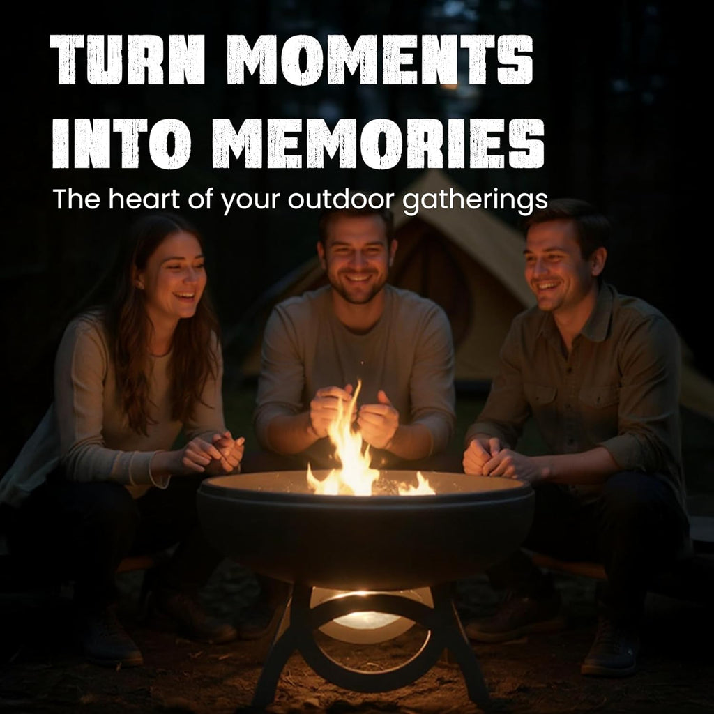 Liberty Fire Pit – Ohio Flame Wood Burning Outdoor Fire Pit - 42" Diameter with Standard Base (Made in USA)