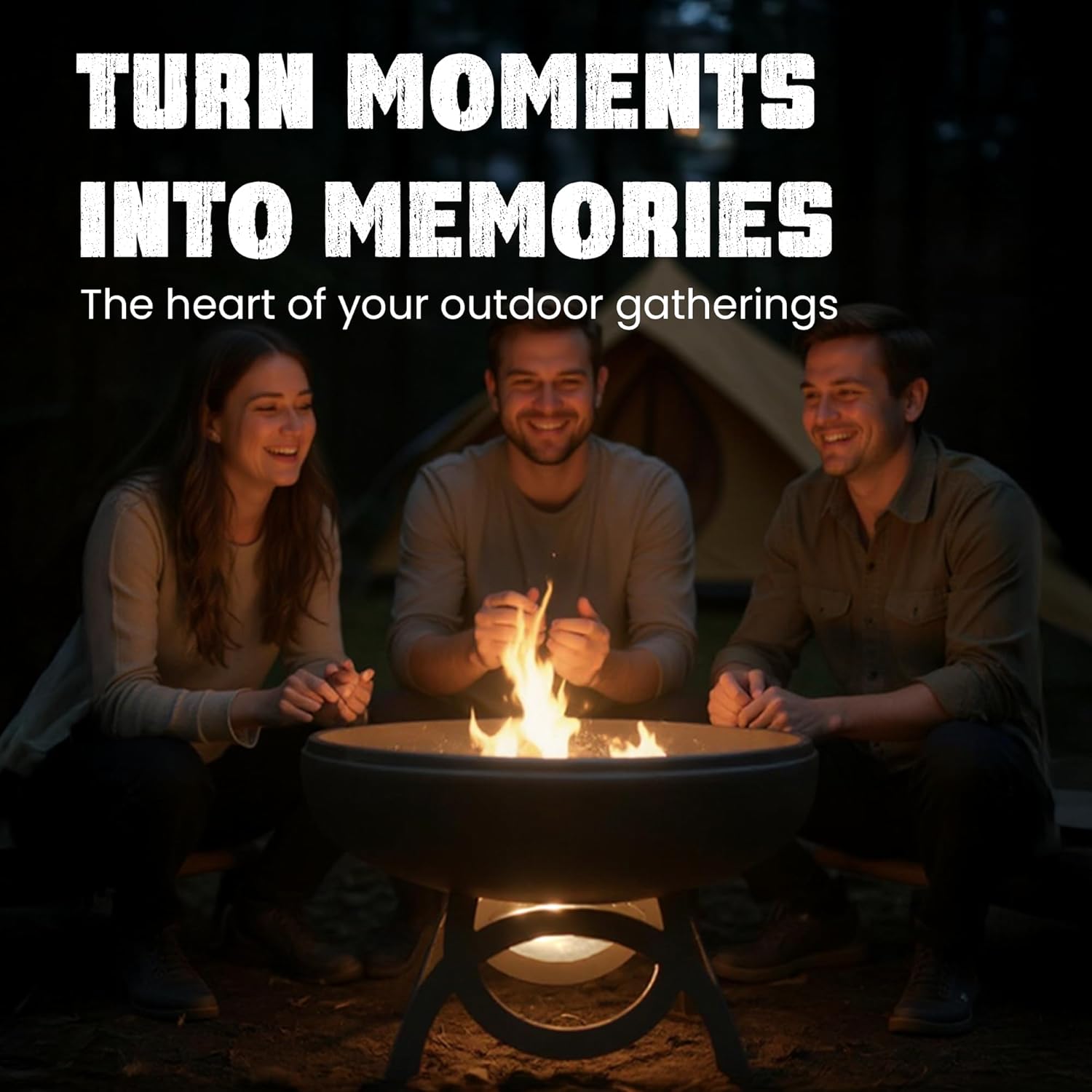 Liberty Fire Pit – Ohio Flame Wood Burning Outdoor Fire Pit - 42" Diameter with Standard Base (Made in USA)