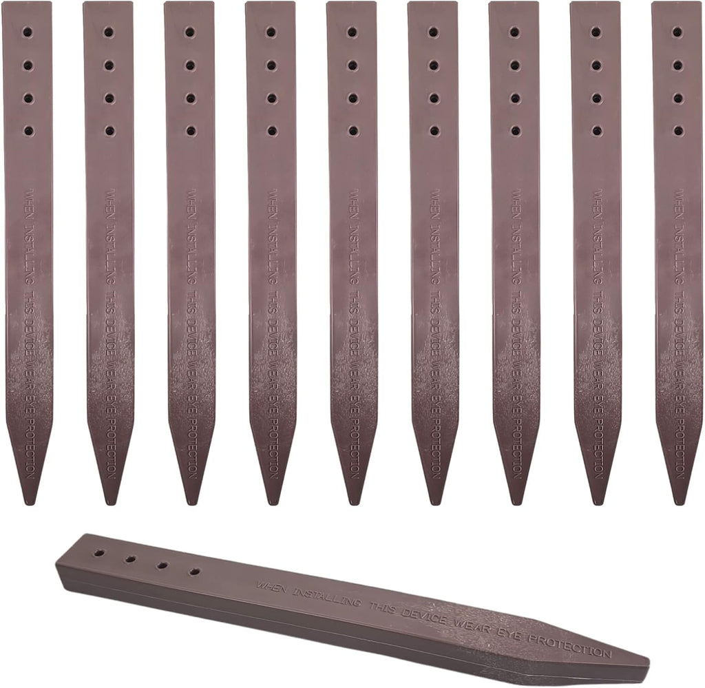 One Stop Outdoor (20-Pack) Heavy Duty, Brown Landscape Lawn & Garden Border Edging Stakes - Easy Install Terrace & Bender Board (20)