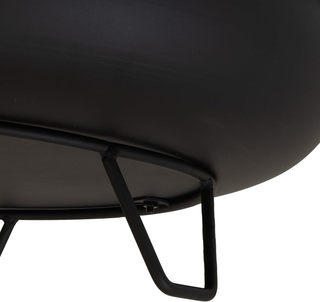 Sunnydaze 23-Inch Small Fire Pit for Patio - Outdoor Wood-Burning Fire Pit Bowl - Black