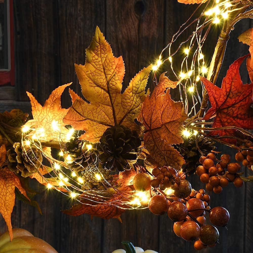 2 Pack Solar Powered Fairy String Lights Outdoor Waterproof 8 Modes Twinkle Christmas Decorations Lights, Each 33ft-100LED, 40ft-120LED, 66ft-200LED, 80ft-240LED, (Warm White, 33)