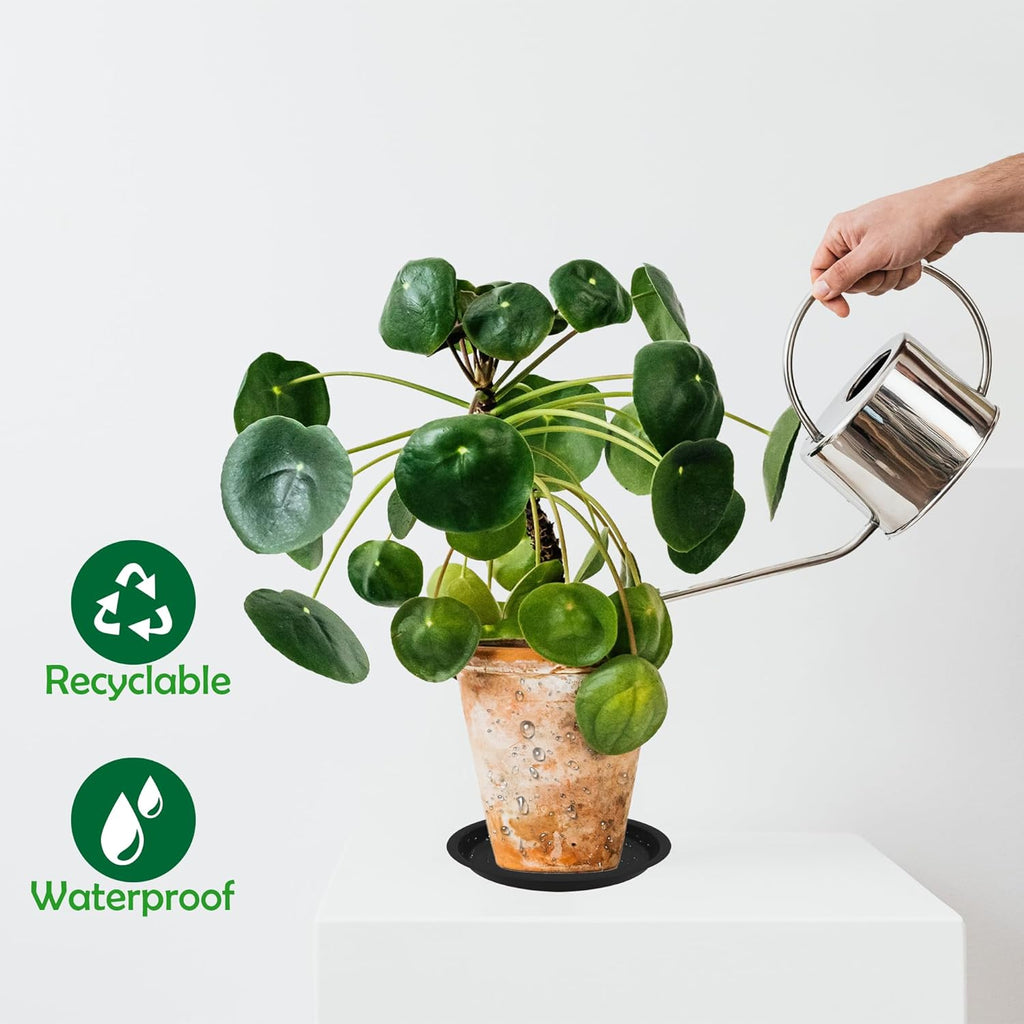 6 Pack 6 Inch Round Plant Saucers for Less 5 Inch Pot Indoors Outdoors Plant Trays for Pots Planter Saucer Plastic Plant Drip Tray Flower Planter Water Tray for Potted Plant(Black, 6"(6pcs))