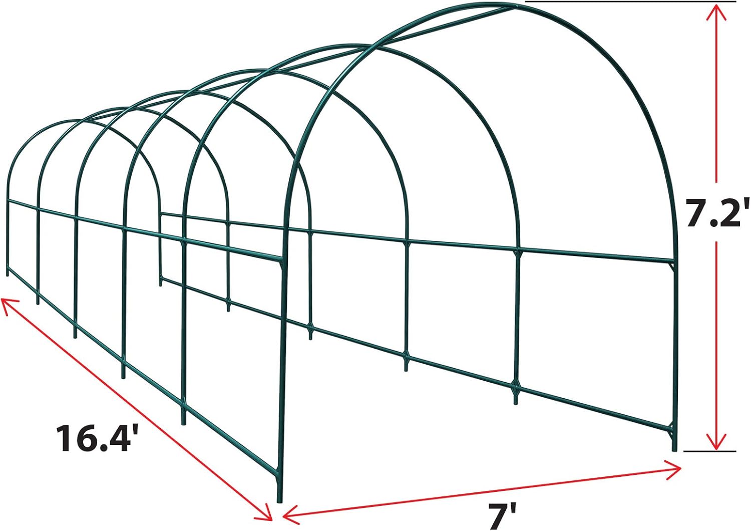 Multi-Size Large Garden Support Arch Frame Climbing Plant Arch Arbor for Flowers/Fruits/Vegetables (16.4ft x 7ft x 7.2ft)