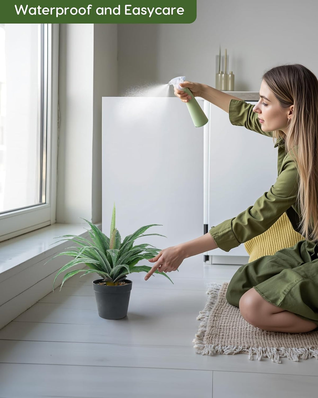 Velener Artificial Agave Plant in Black Pot with Real Stone Pebbles, Large Fake Agave Plants with Green Serrated Leaves, Faux Yucca for Indoor and Outdoor Decor-17 Inches Tall, 29 Leaves