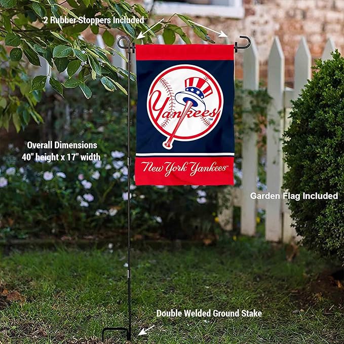 WinCraft NY Yankees Throwback Retro Garden Flag and Pole Stand Mount
