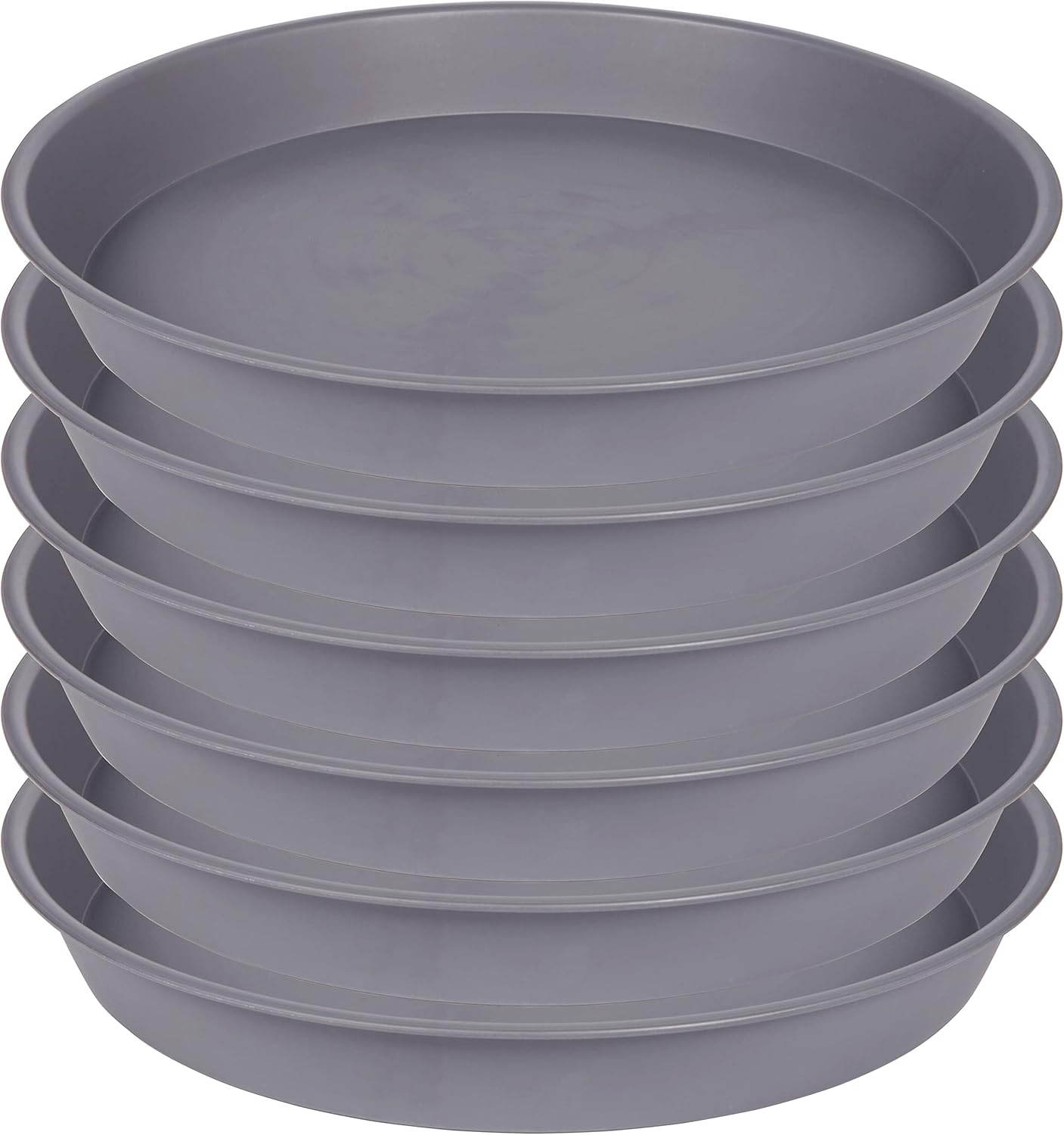 6 Pack Planter Saucer Tray Gray, 4 6 8 10 12 13 15 17 19 inch Pot Saucers, Heavy Duty Plastic Plant Saucers for Indoors, Plant Drip Tray, Plant Trays for pots Planter (6 inch, Cement)