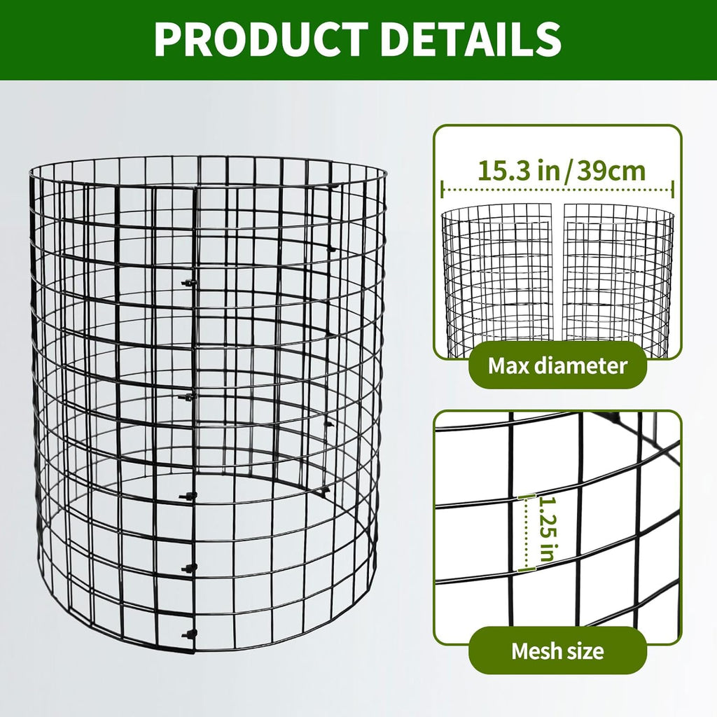 10 Pack Metal Plant Protector, Metal Plant Protection Cages (13" Diax14.2H) to Keep Animals Out, for The Garden Protection of Flowers, Saplings, Fruits Vegetables, Black