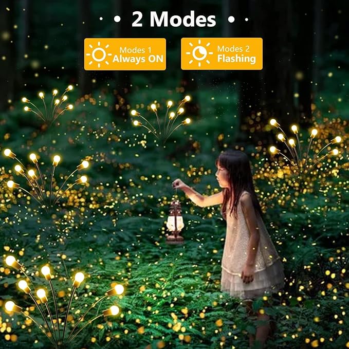 10-Pack Solar Outdoor Lights for Garden Decorations, 80 LED New Upgraded Solar Firefly Lights (Sway by Wind), Solar Lights Outdoor Waterproof for Outdoor Pathway Patio Yard Porch Decor (Warm White)