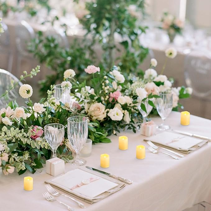 CANDLE IDEA Flameless LED Votive Candles 36 Pack, 1.5" x 2", Battery Operated Flickering Electric Outdoor Flameless Tea Lights, Fake Tealight Candle Bulk for Wedding, Christmas, Halloween Decorations